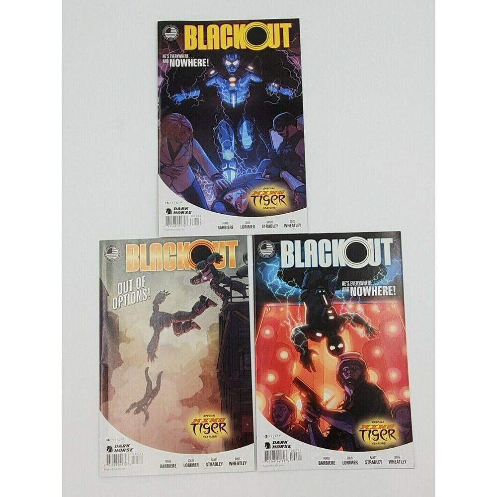 Blackout Comic Book # 1, 2, 4 Dark Horse Set of 3